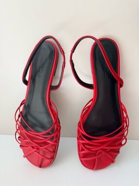 Massimo Dutti - Red Strappy Slingback Sandals - size EU39